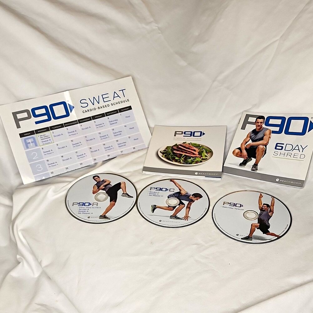 Beachbody P90 P90 6 Day Shred DVD Set Tony Horton 3 Discs (P90 (Sat Spec) A, C)